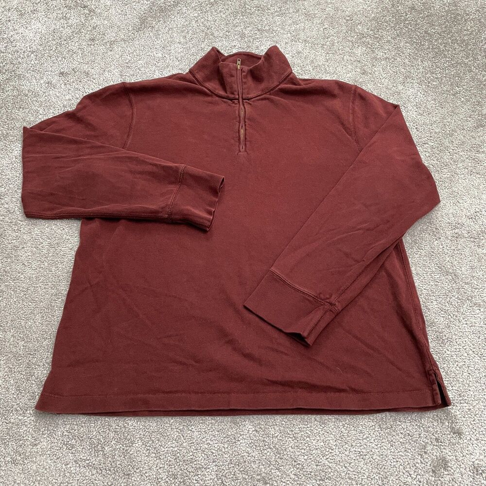 J.Crew Vintage Sueded Jersey 1/4 Sleeve Shirt Mens Large Brown Cotton Casual Top